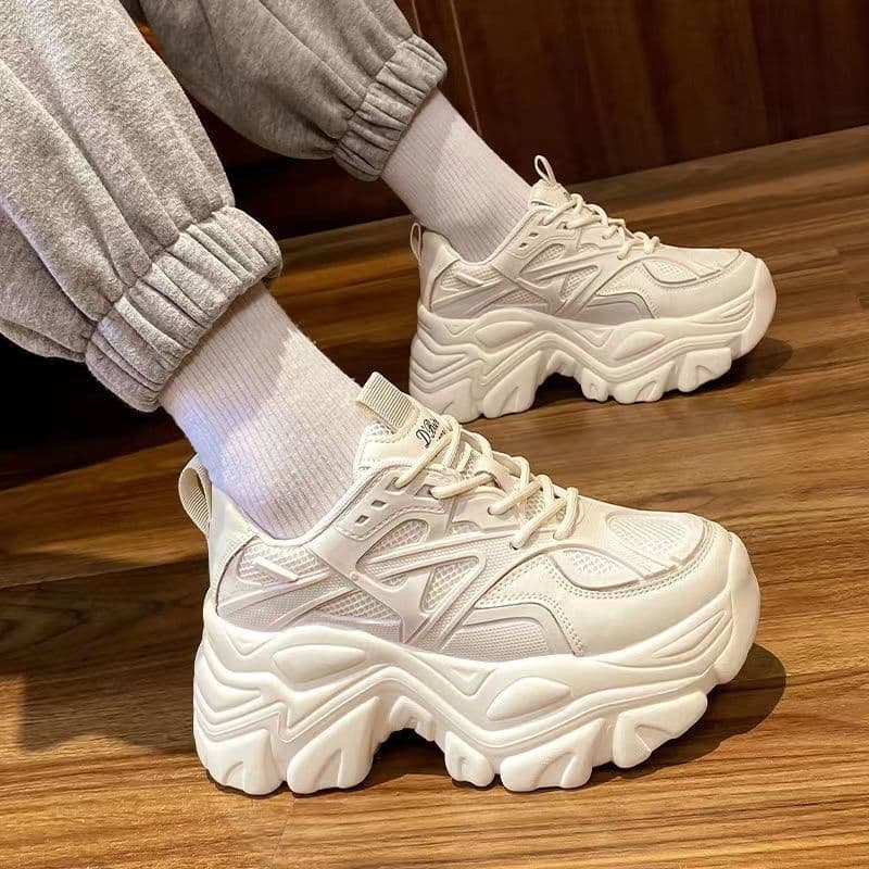 Breathable Dad Sneakers For Women, Trendy Ins Style 2025 New Versatile Casual Thick-Soled Mesh Sports Shoes,