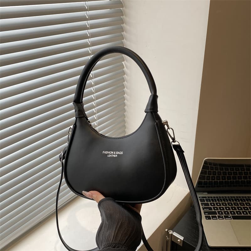 Fashion Large Capacity 2025 New European And American Style Women's Solid Color Trendy Crossbody Dumpling Handbag