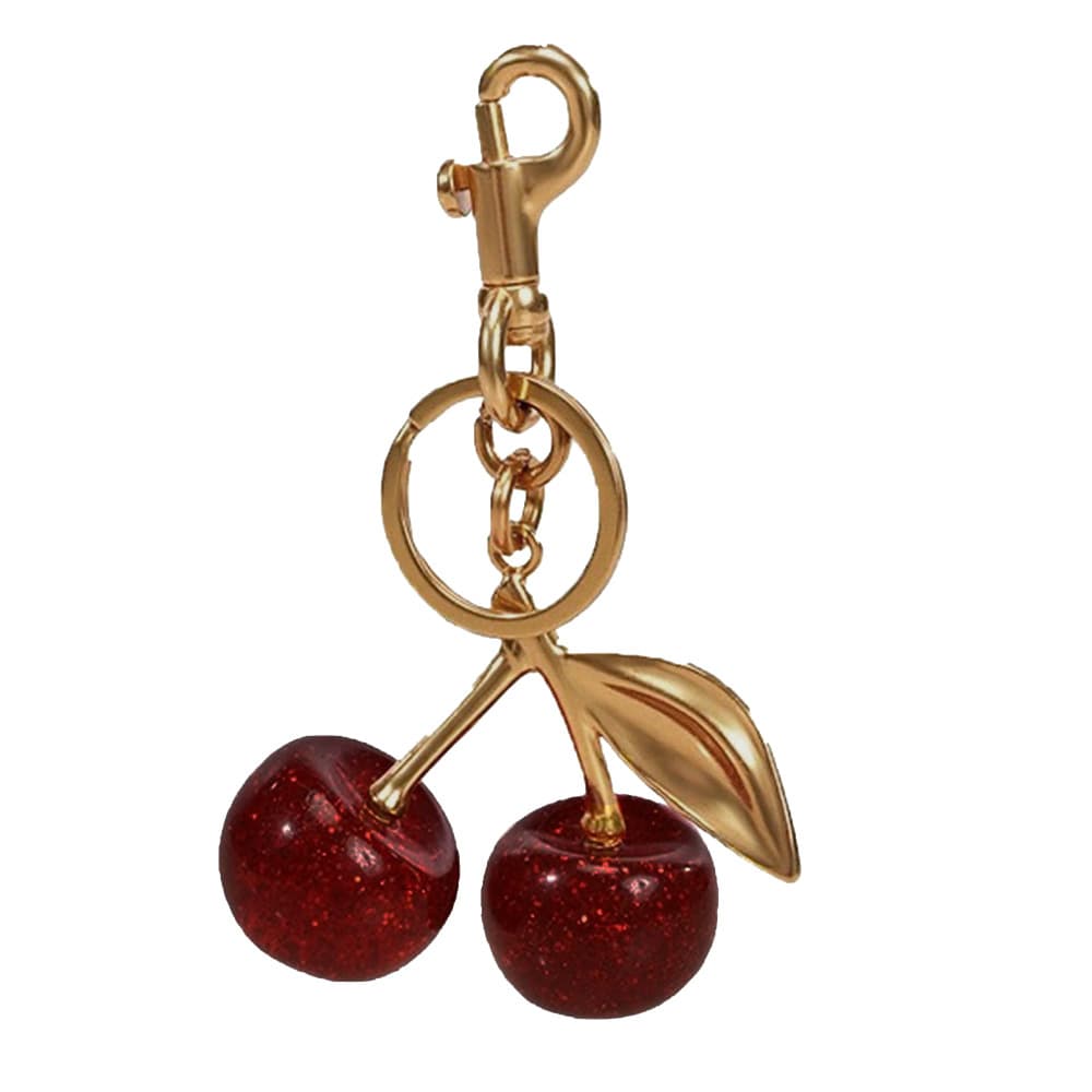 sac en cuir rétro mode sac pendentif porte-clés pendentif cerise simple doux fruits décoration accessoires