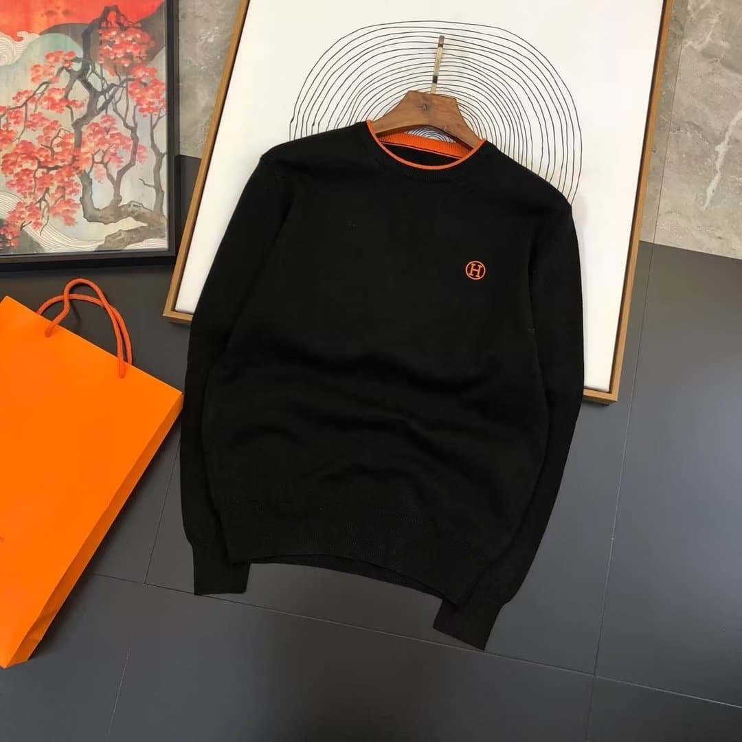 Lettres brodées de marque tendance sur la poitrine, pull chaud à col rond à la mode et simple, automne et hiver vert jeune luxe polyvalent