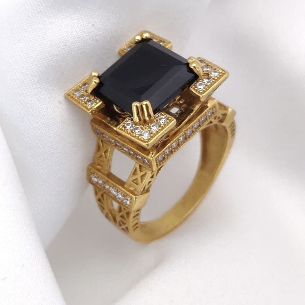 Sanjie New Hot-Selling Cross-Border Jewelry European And American Luxury Micro-Inlaid Zircon Men's Hip-Hop Trendy Ring