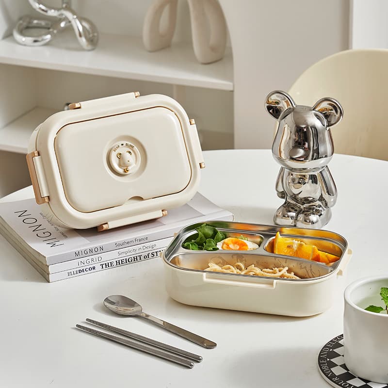 304 Stainless Steel Insulated Lunch Box - Microwave Safe Bento For Kids & Office Workers (Food-Grade Metal Leakproof 12-Hour Heat Retention)​