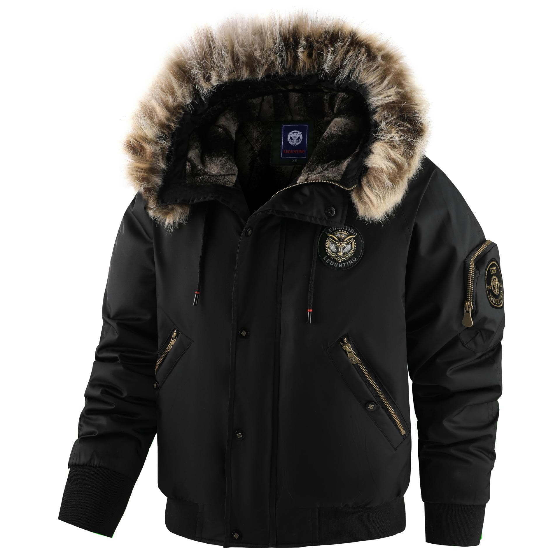 ​​Men’s Velvet-Touch Winter Coat – Thickened Hooded Jacket (Black/Dark Green/Brick Red, XS-XXXL)​​