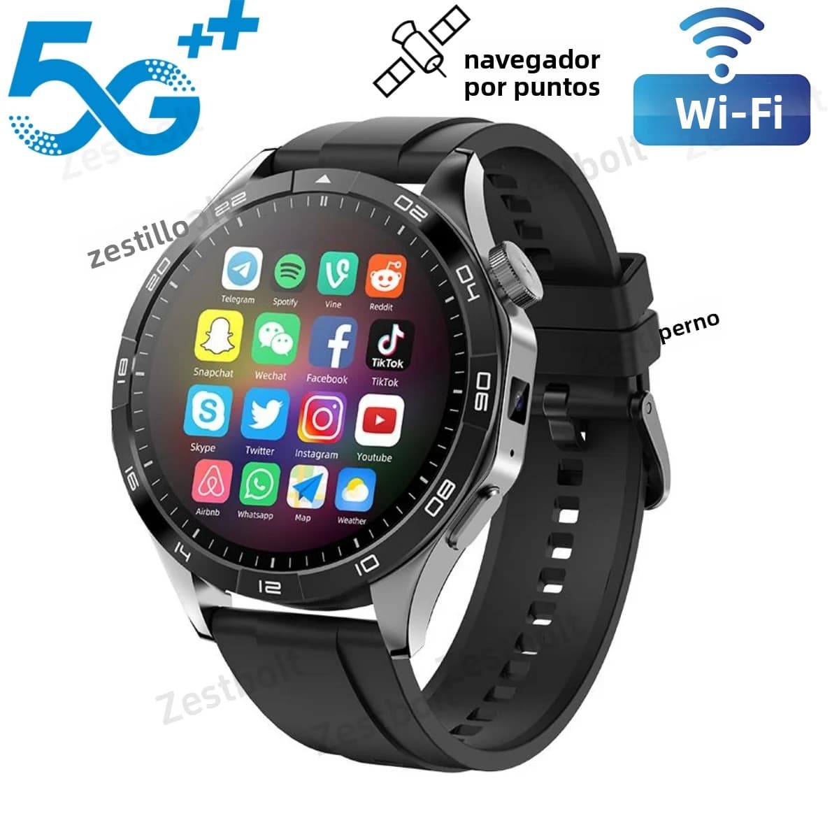 ZestBolt Smartwatch 4G/5G For Men Women With Dual Camera NFC 256GB AMOLED Screen GPS WIFI 5G And Health Tracking