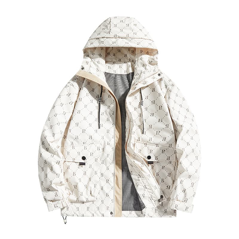Men's & Women's Camo Waterproof Windproof Jacket With Reflective Strips - Outdoor Hooded Raincoat For Hiking & Casual Wear