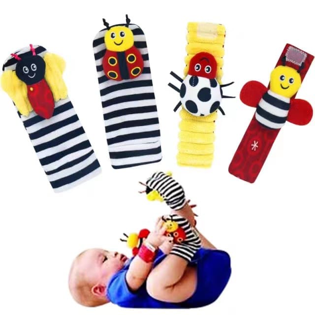 Baby Animal Watch with Wrist Strap Wrist Strap Sock Strap Rattle Paper Newborn baby toy