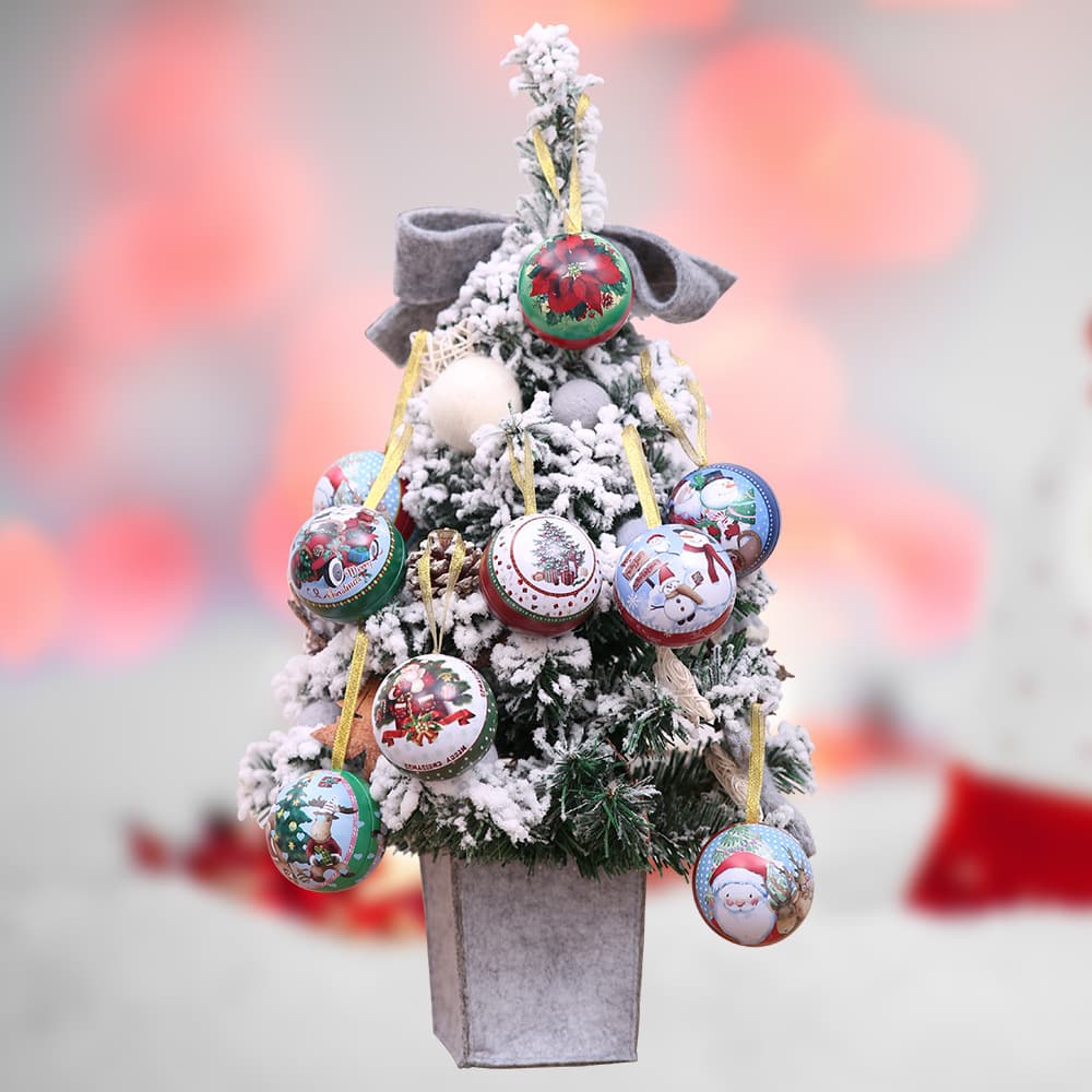 Christmas Decorations Christmas Tinplate Box Candy Box Children's Gift Iron Ball Pendant