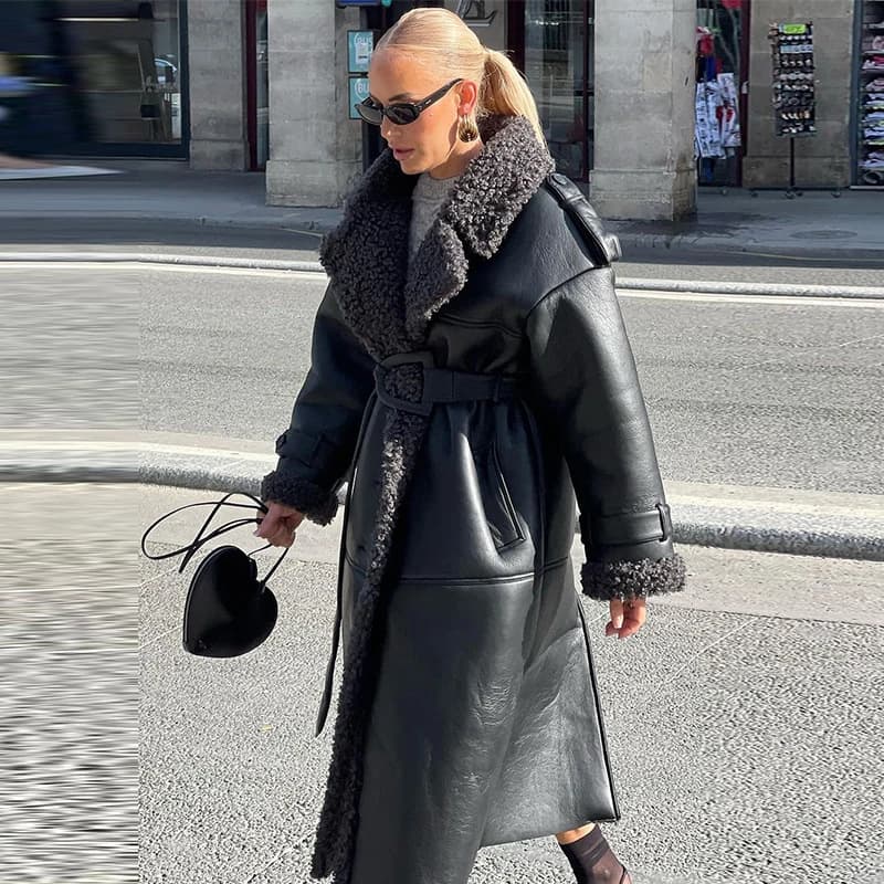 Women's Clothing Elegant Women's Trench Coat Long Sleeve Belted Trench Jacket With Lapel Collar For Autumn Winter​