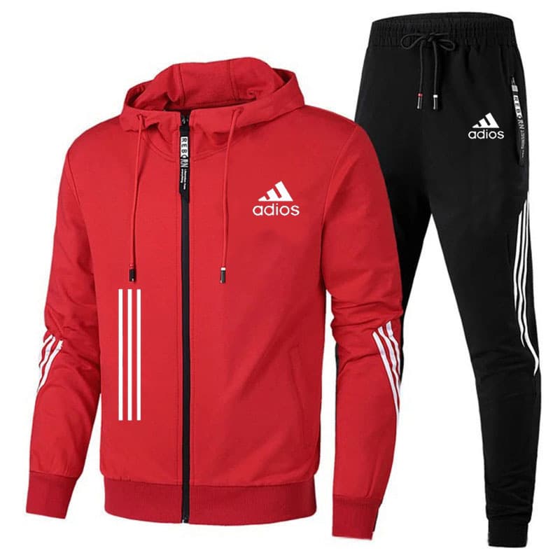 2022 nouveau costume à trois barres printemps et automne costume pour hommes pull décontracté à capuche pantalon ensemble deux pièces