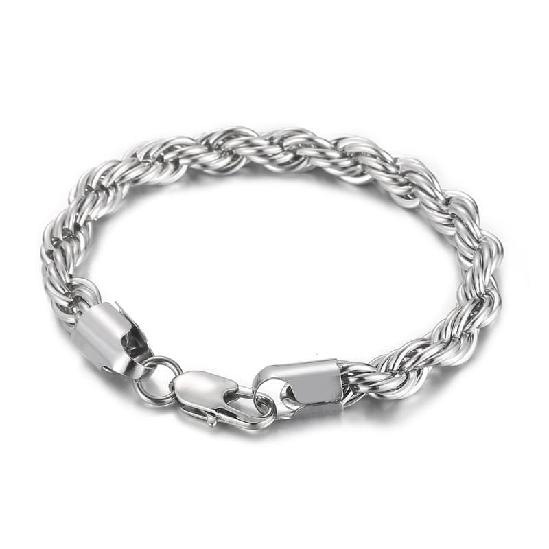 Bracelets pour hommes en acier titane, bijoux tendance, simples, avec boucle torsadée, 4/6/8 mm