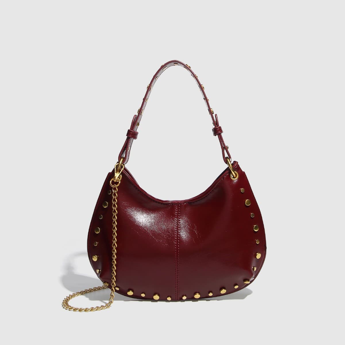 Women's Bags New Fashion Trend Underarm Bag Rivet Handbag Chain Shoulder Messenger Women's Bag Factory