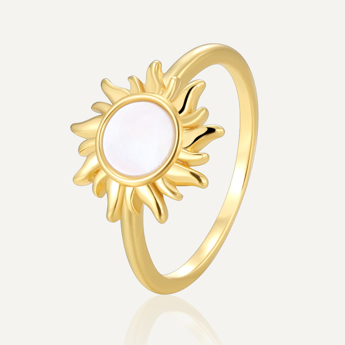 Bohemian Holiday Style Sun Drop Glue Ring Female Copper Gold Plated Elegant Fashion Index Finger Ring