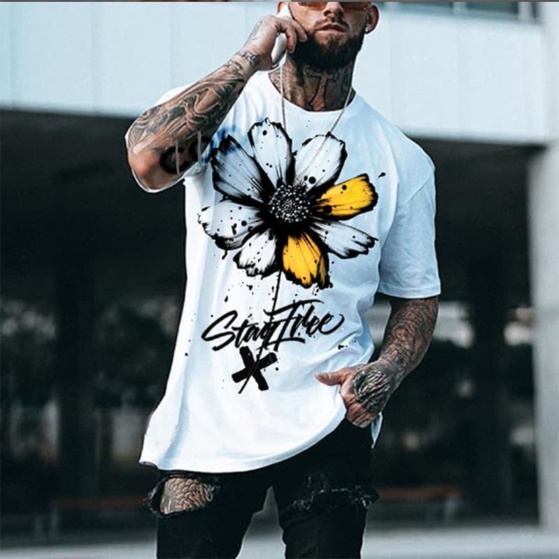 Men's Clothing 2024 Summer European and American Cross-border T-shirt Street Retro Warrior Avatar 3D Digital Printing Men's Casual Sports T-shirt