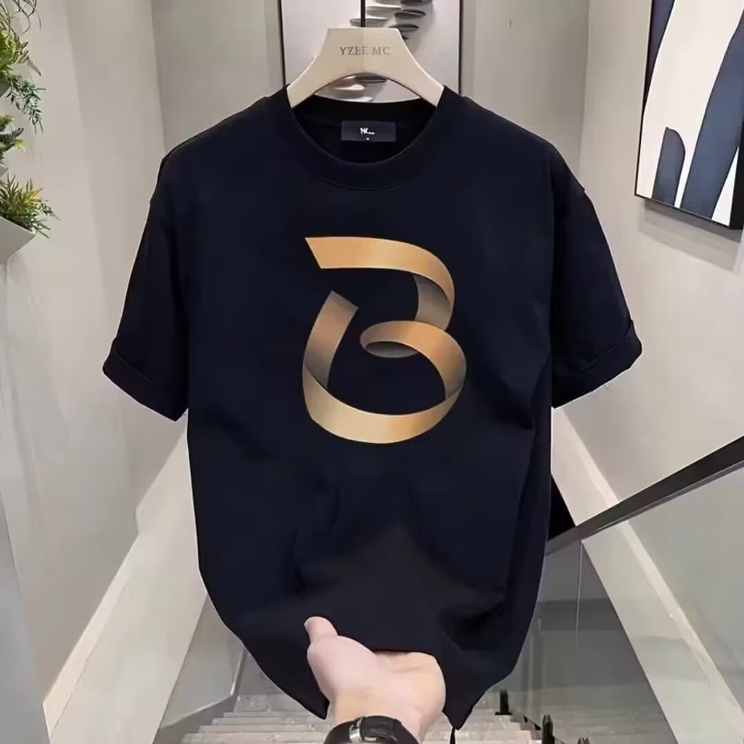 Summer New Short Sleeve T-shirt Women's Fashion Brand Trend Women's Clothes Loose Casual Printed T-shirt Half T Sleeve Black
