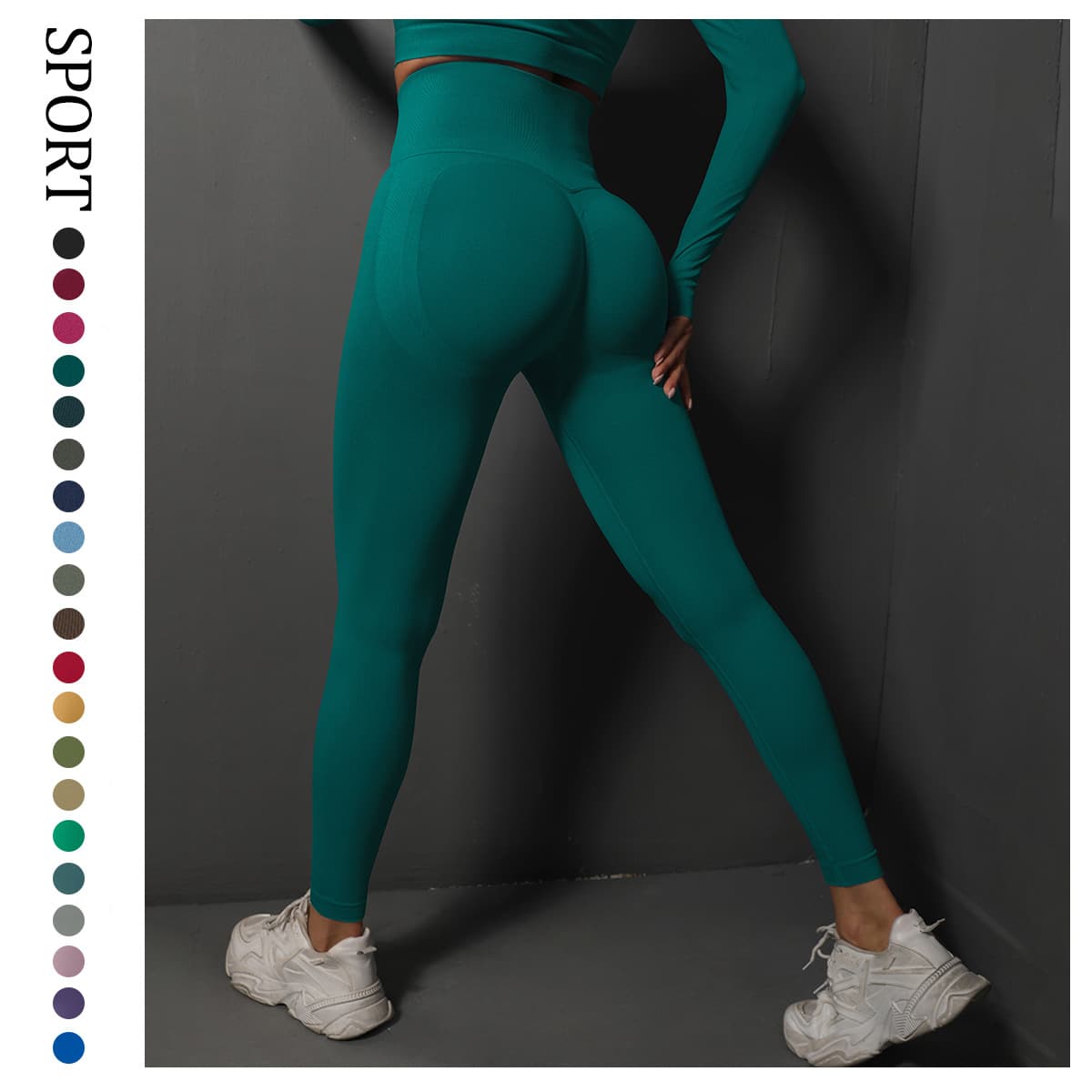 Women's spring new knitted tight yoga pants women's high waist and buttocks running fitness pants