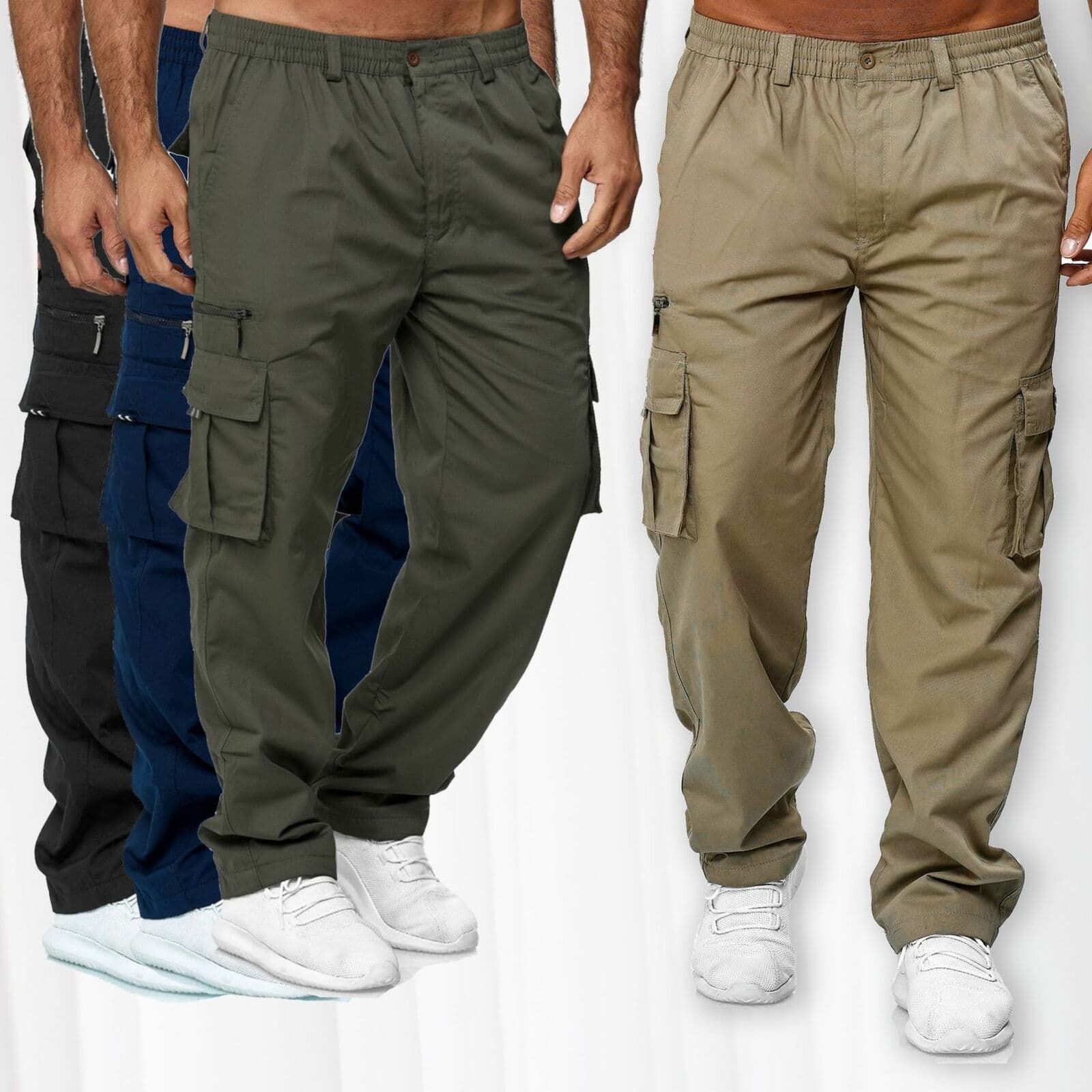 New style men's casual multi-pocket loose straight cargo outdoor trousers pants