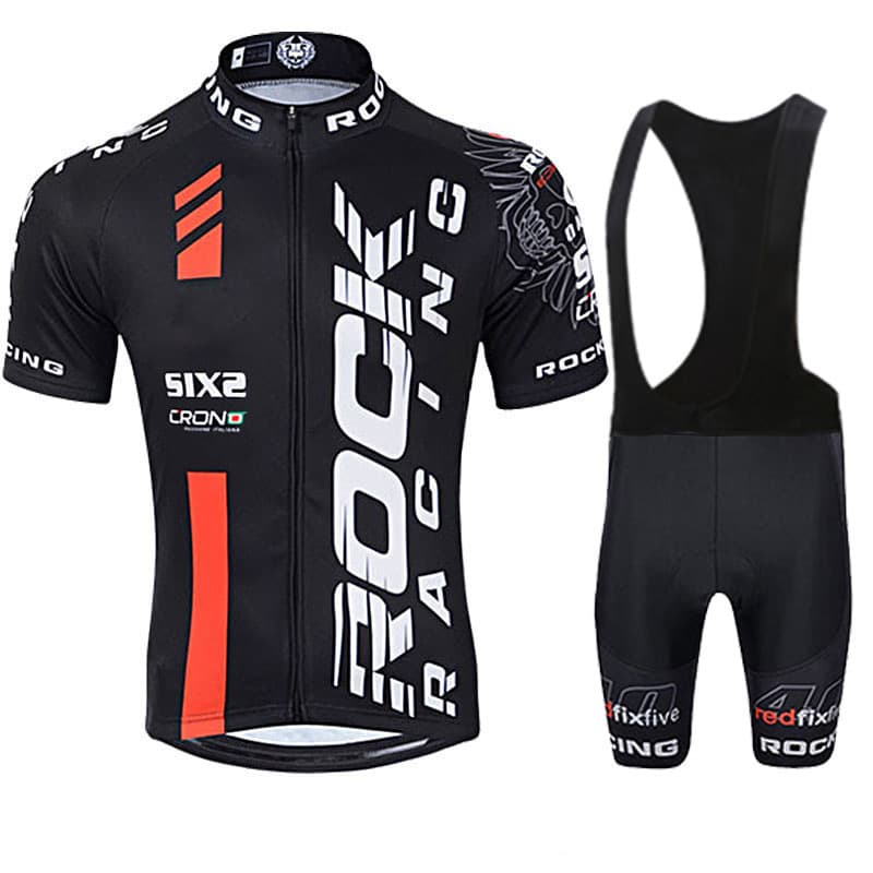 Men's Clothing hot sale Rock short-sleeved cycling suit bib cycling pants sweat-absorbent breathable cycling suit