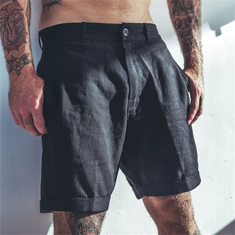 [CoastalLinen] Men's Linen Shorts - Breathable Beach Pants | Comfortable Casual Wear