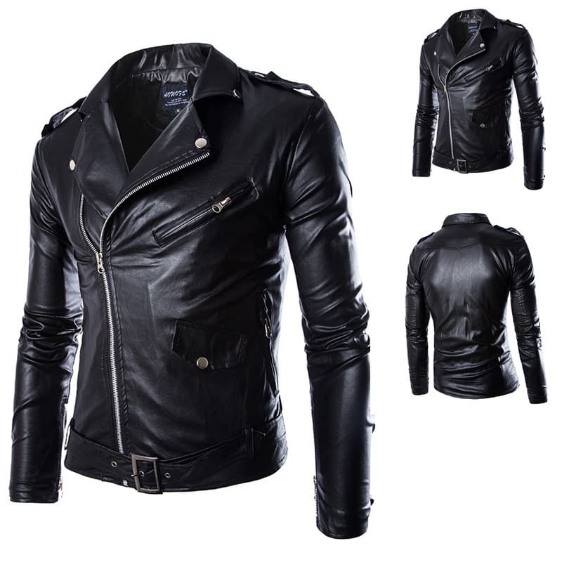 Men's Clothing Motorcycle Slim Leather Jacket For Men Leather Jacket