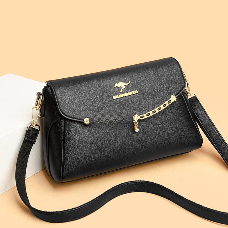 Women's Bag New Style Fashionable All-match Soft Leather Middle-aged Mom Shoulder Bag Large Capacity Small Square Bag Women's Satchel Trendy
