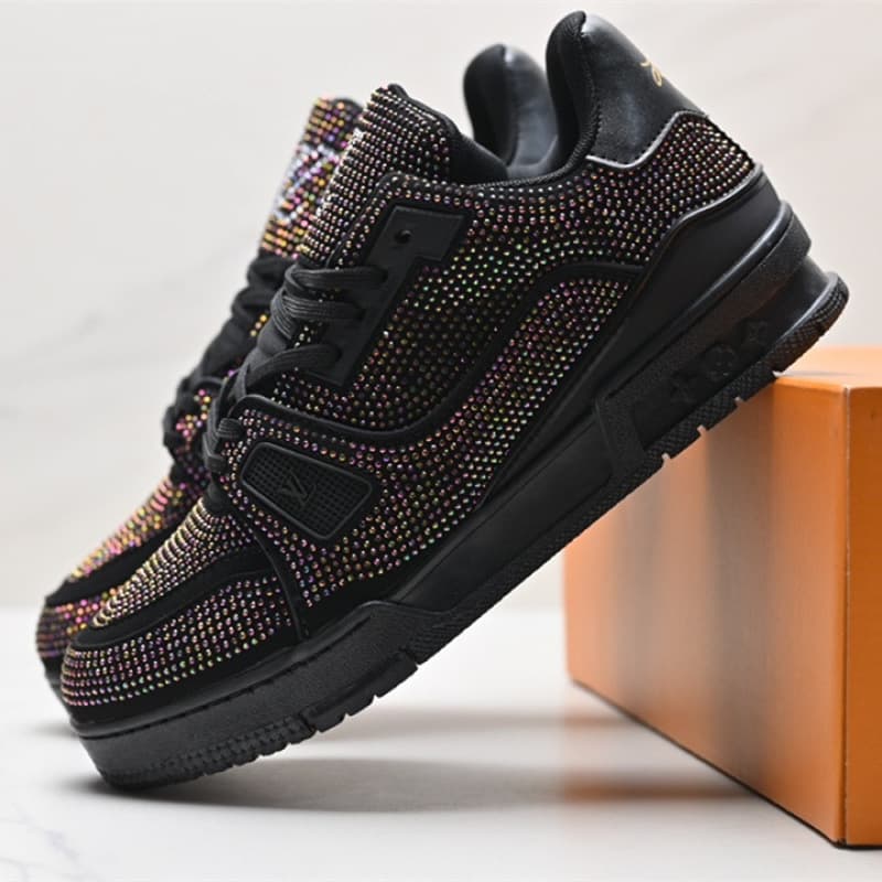 Baskets montantes Lujia, chaussures de sport tendance à imprimé diamant, style couple, tendance et polyvalentes, pour hommes