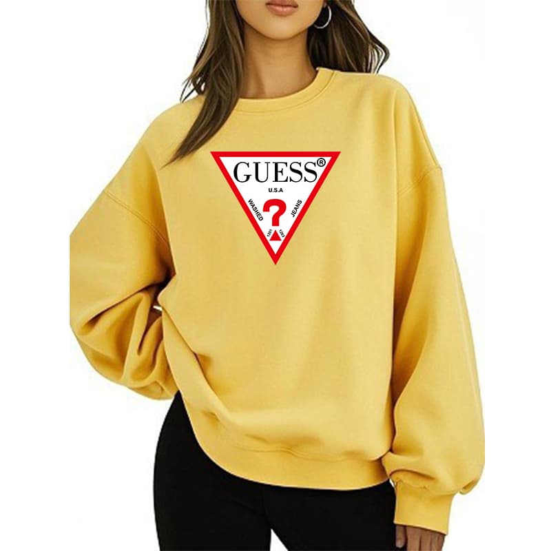 Sweat-shirt ample à col rond pour femme, imprimé de marque tendance printemps, automne et hiver