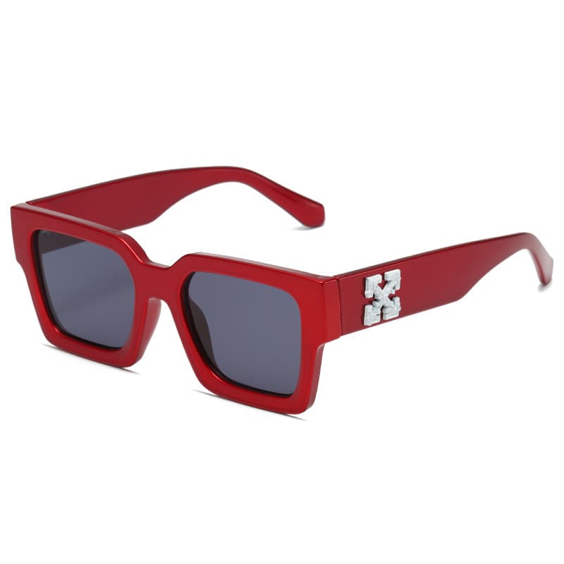 Lunettes de soleil carrées rétro tendance flocon de neige Xins Net rouge pour hommes et femmes