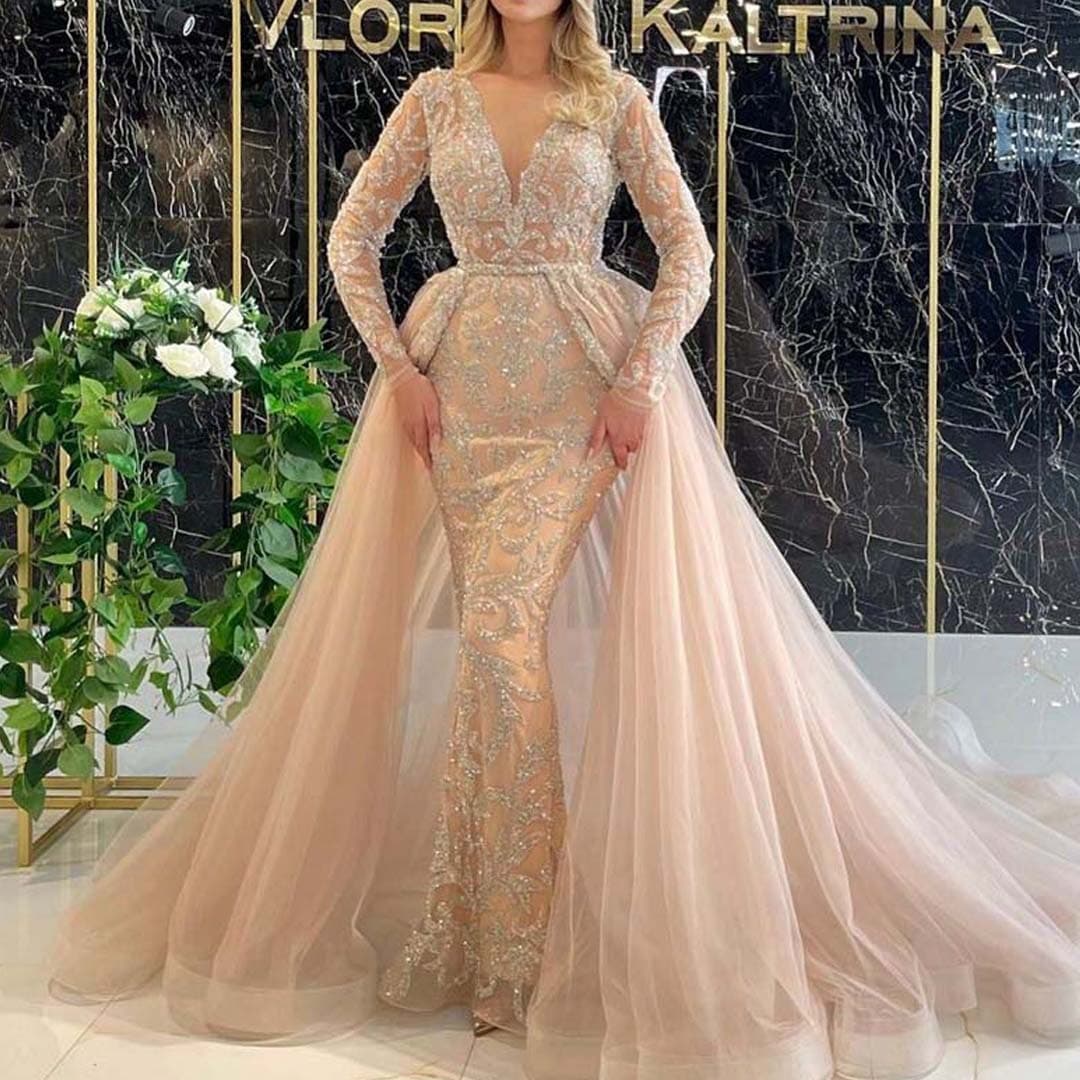 Women's Clothing Women's Wedding Dress For Spring And Summer Temperamental Bride Simple Long Sleeve Dress