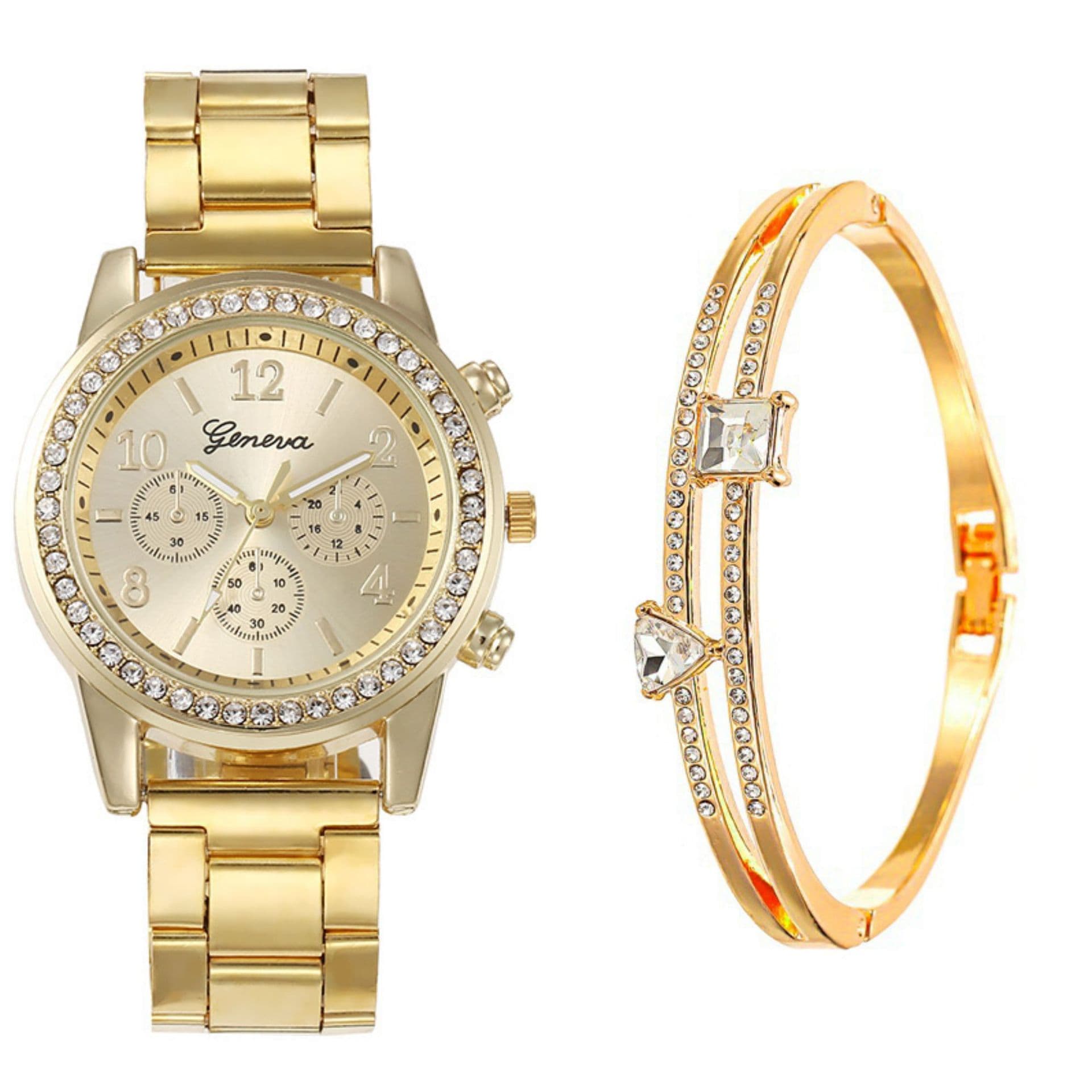 Source Factory Direct Sales Luxury Diamond Business Steel Belt Ladies Gift Box Set Fashion All-match Trendy Quartz Watch
