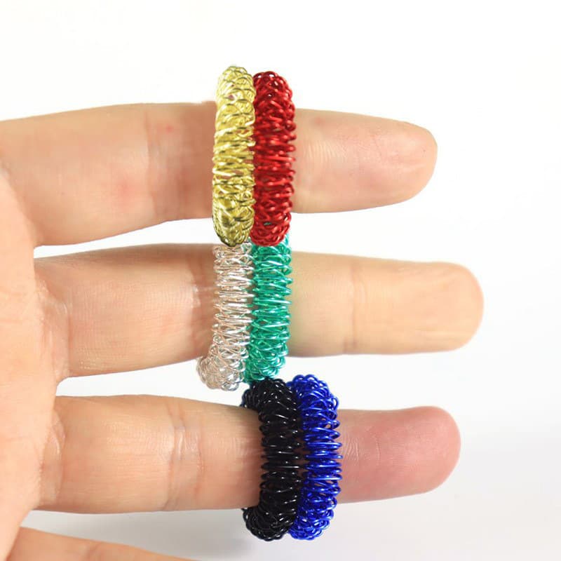 Stress Relief Toys Decompression Mini Finger Massage Ring Finger Ring Spring Finger Massager Decompression Fingertips Children's Toys