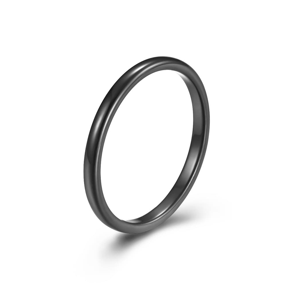Men's Jewelry 2mm Wide Simple Tungsten Steel Pinky Ring Elegant Couple Tungsten Gold Ring Fashionable Simple Style Ring