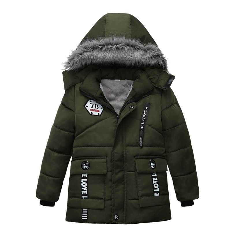 Cotton-padded Coat For Boys Kid's Clothing Warm Poly-Cotton Jacket For Ages 4-11