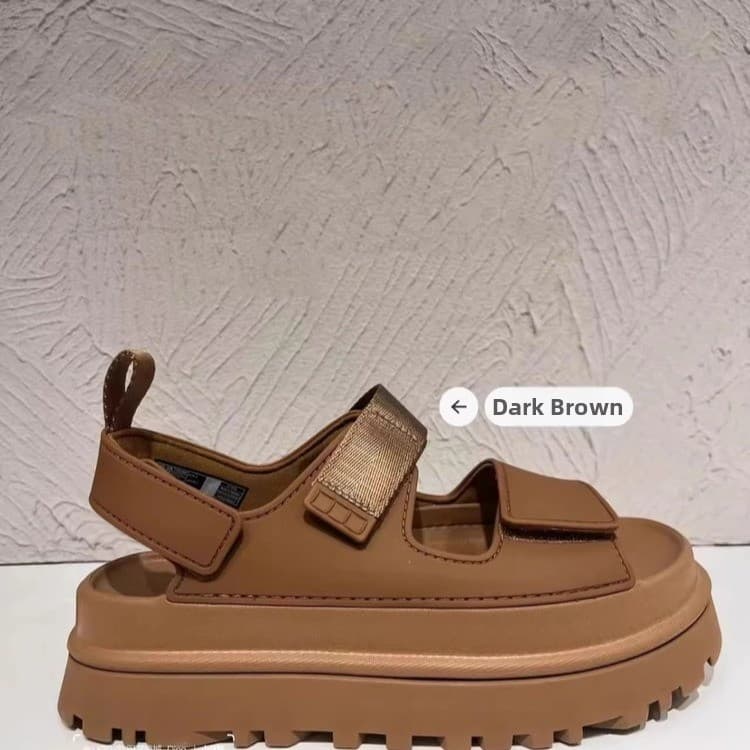 Velcro Platform Sandals For Women Casual High Heeled Sporty Beach Shoes Open Toe Height Increasing Style Off Season Clearance