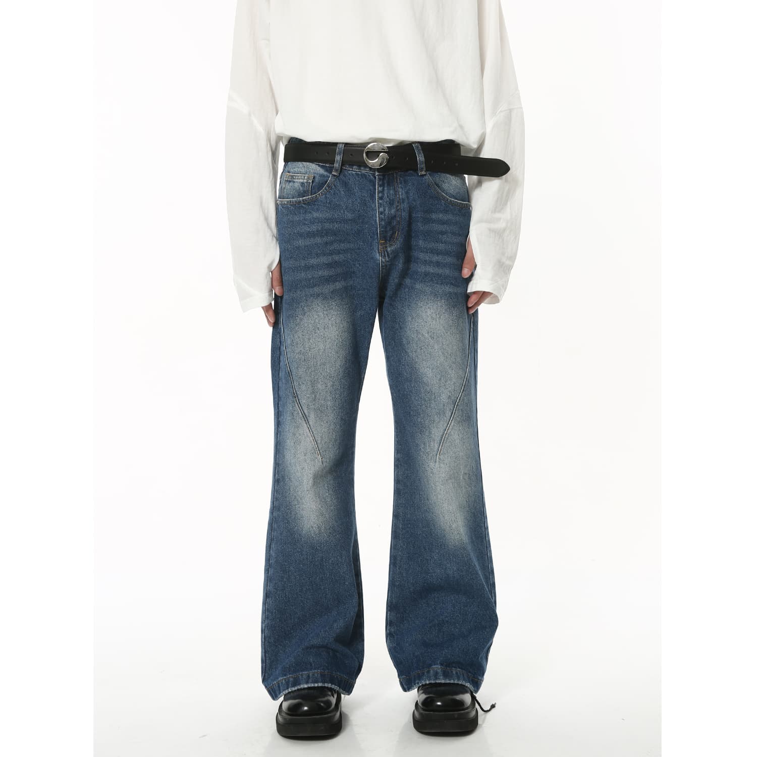 Men's Clothing | Autumn New Arrivals Style Retro Slim Flared Spliced Denim Pants