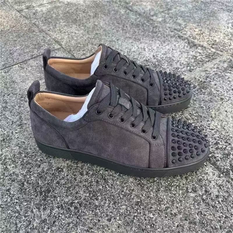 Chaussures pour hommes, ballerines brodées, semelle rouge, baskets tendance et décontractées à clous, blanches, en toile respirante, à lacets