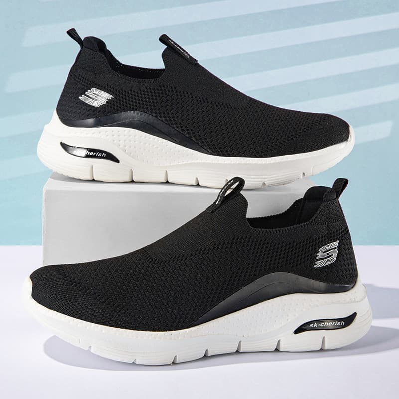 Breathable Men's Walking Shoes Lightweight Comfortable Athletic Sneakers For Wide Feet, Non-Slip Arch Support Casual Sport Shoes For Elderly Gentlemen