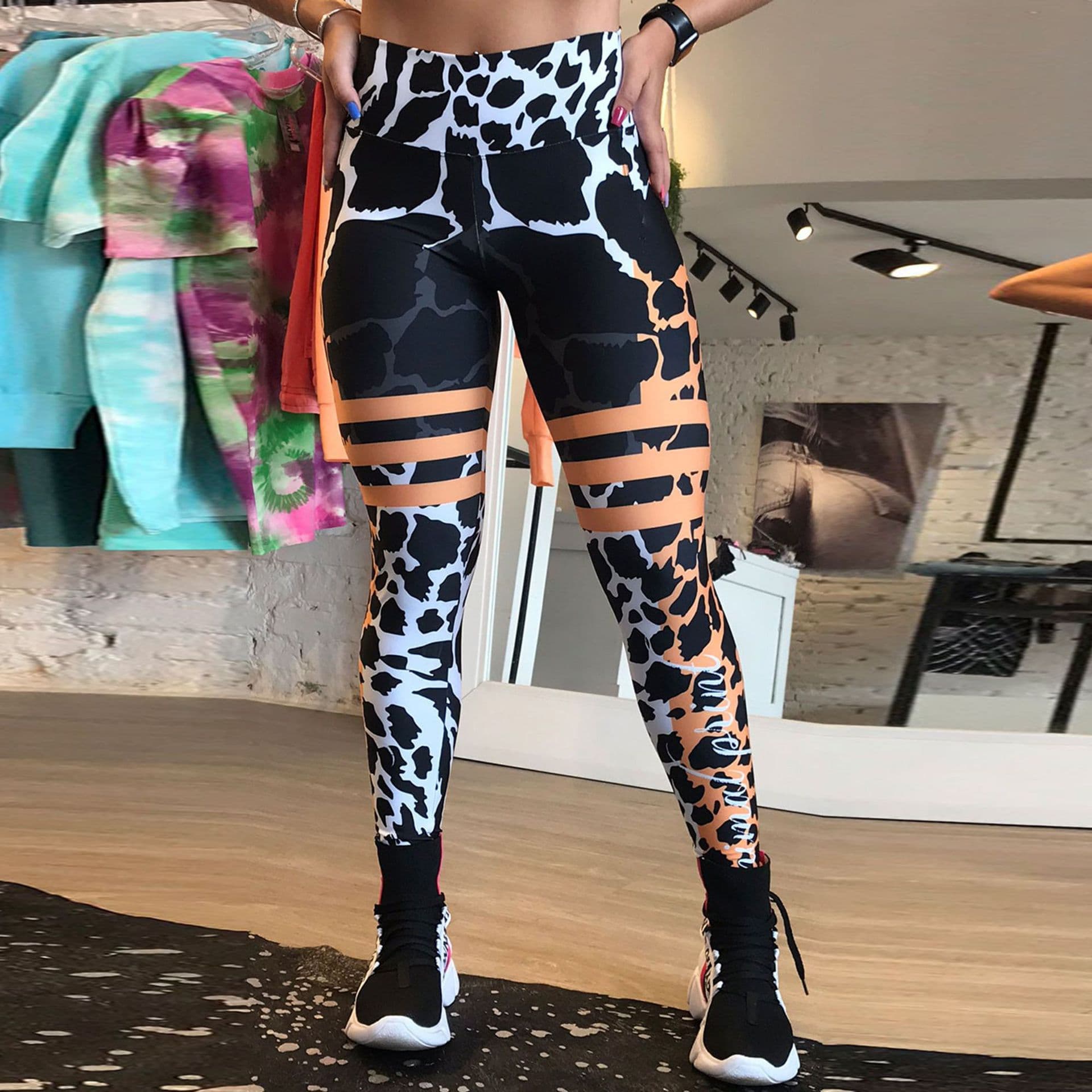 Yoga Clothes New Elastic Tight-fitting High-waisted Hip-lifting Sports Fitness Pants For Women Leopard Print Yoga Pants