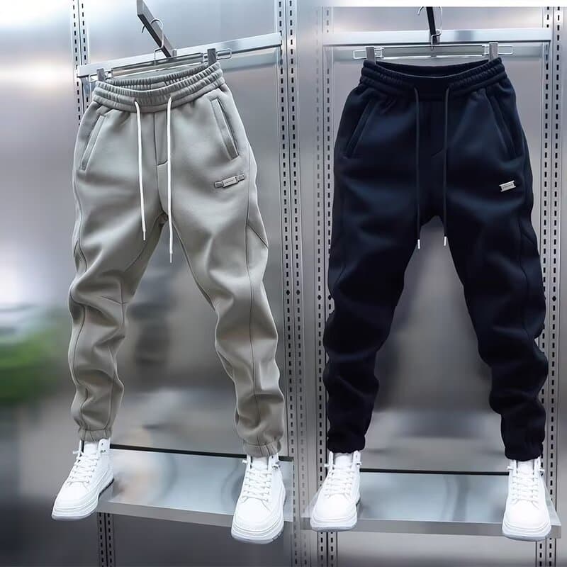 Men's Clothing Solid Color Sports Pants Trendy Men's Spring Solid Color Jogger Pants Elastic Casual Slim Fit Sweatpants Black & Olive Green