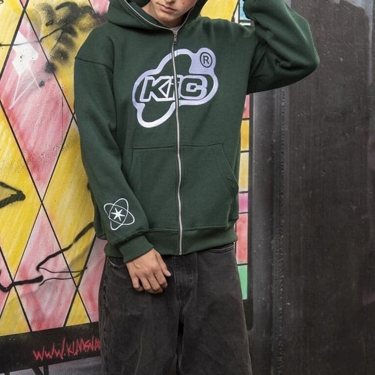 Men's Clothing full zip sweatshirt retro jacket full zip casual streetwear