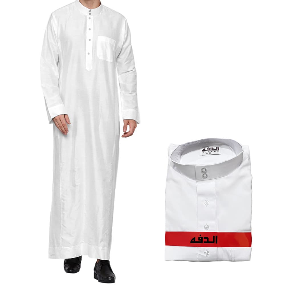 Men's Clothing Robe Qatar Stand Collar Robe Pocket Design Arab Middle East Men's Clothing Spot