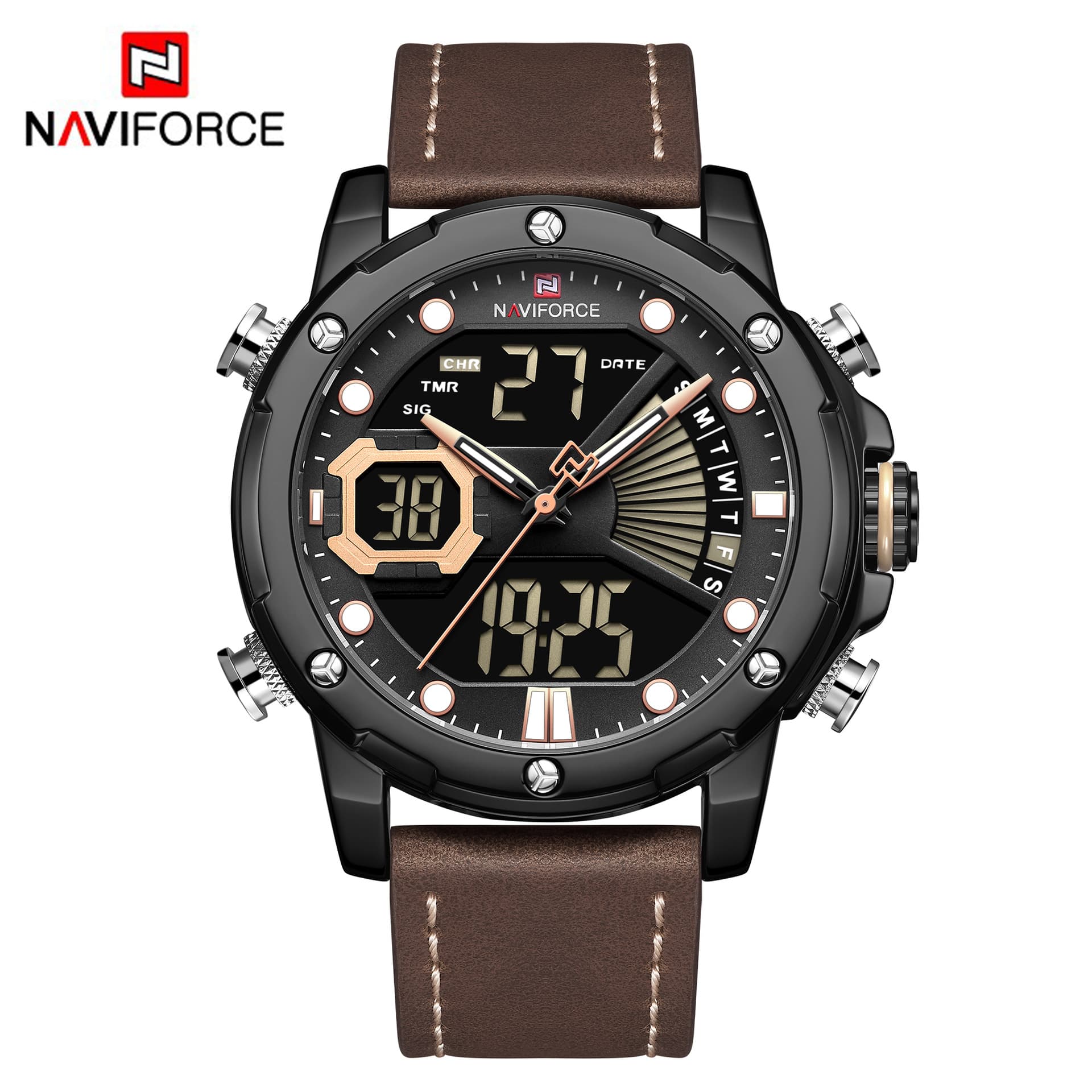 Montre de sport électronique à quartz étanche NAVIFORCE/Lingxiang 9172 pour homme