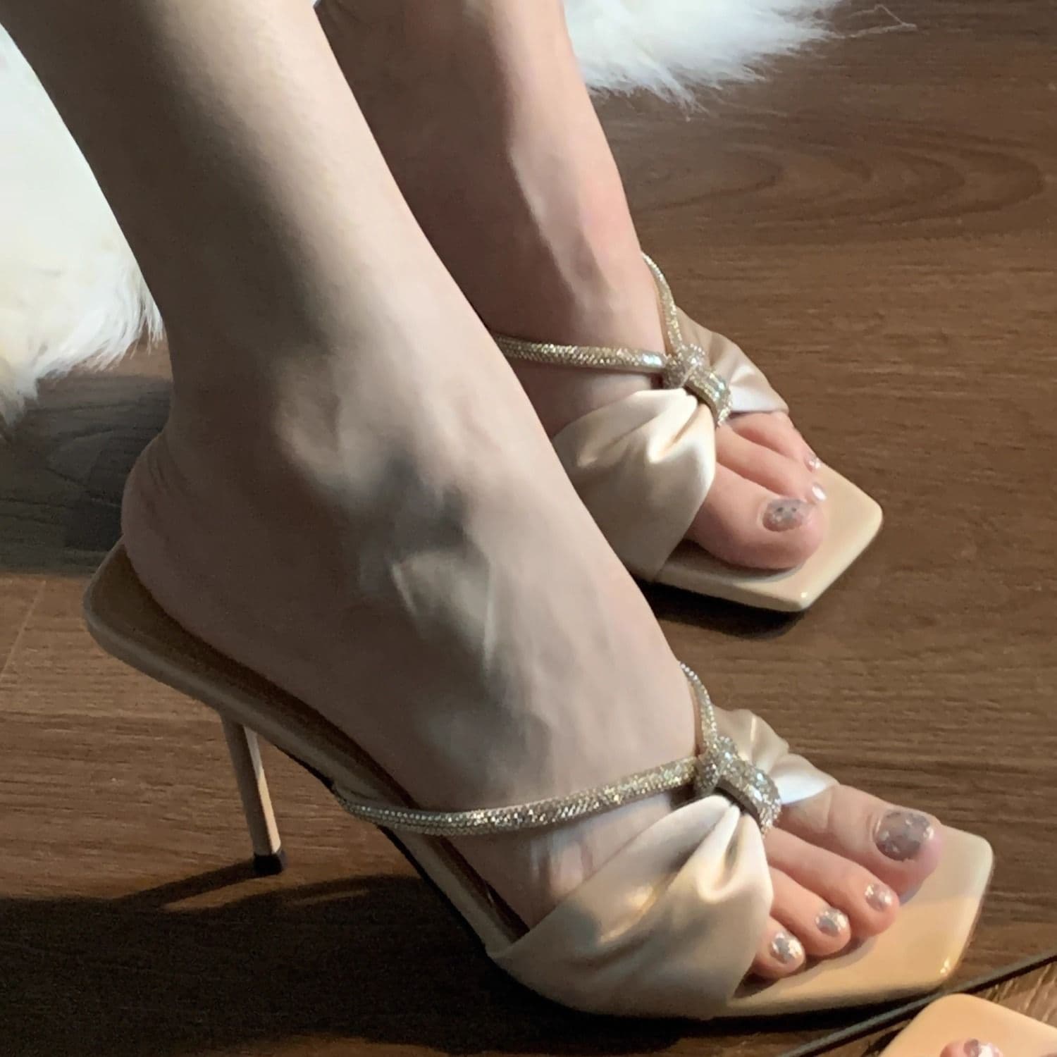 Women's 2025 Summer New Fine Heeled Open Toe Dress, Wear High Heeled Sandals Fashionable And Exquisite Versatile