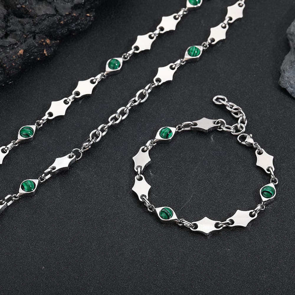 Stainless Steel Diamond Splicing Obsidian Bracelet Men And Women Do Not Fade Jewelry Advanced Simple Bracelet