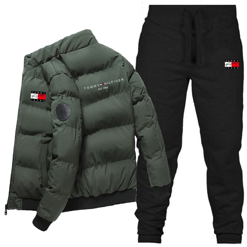Ensemble manteau et pantalon en coton pour homme, épais et chaud, décontracté, nouvelle collection hiver 2023
