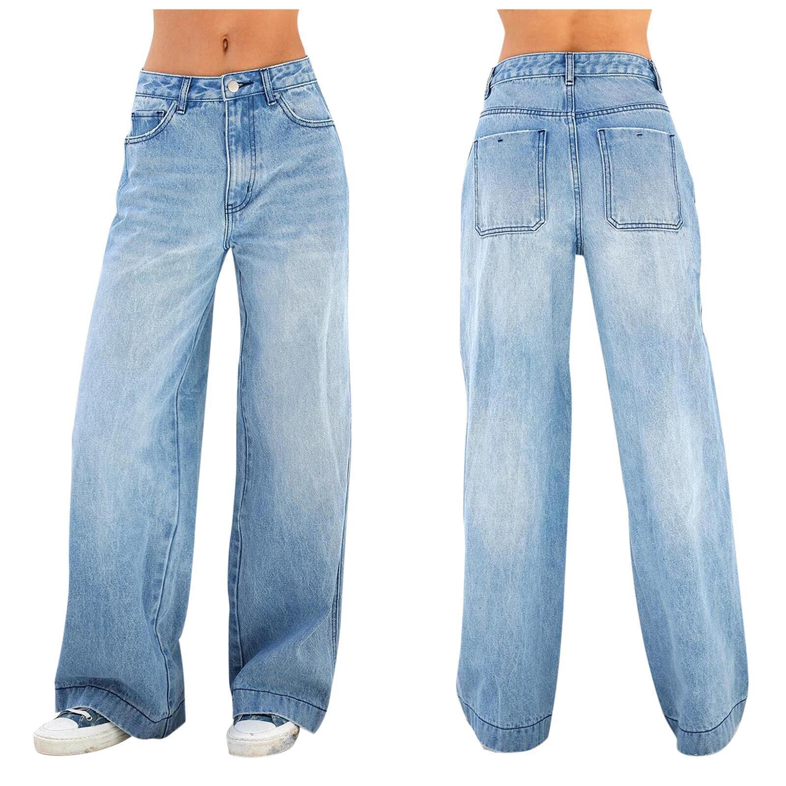 Women's High-waisted Baggy Wide-leg Jeans Mopping Jeans