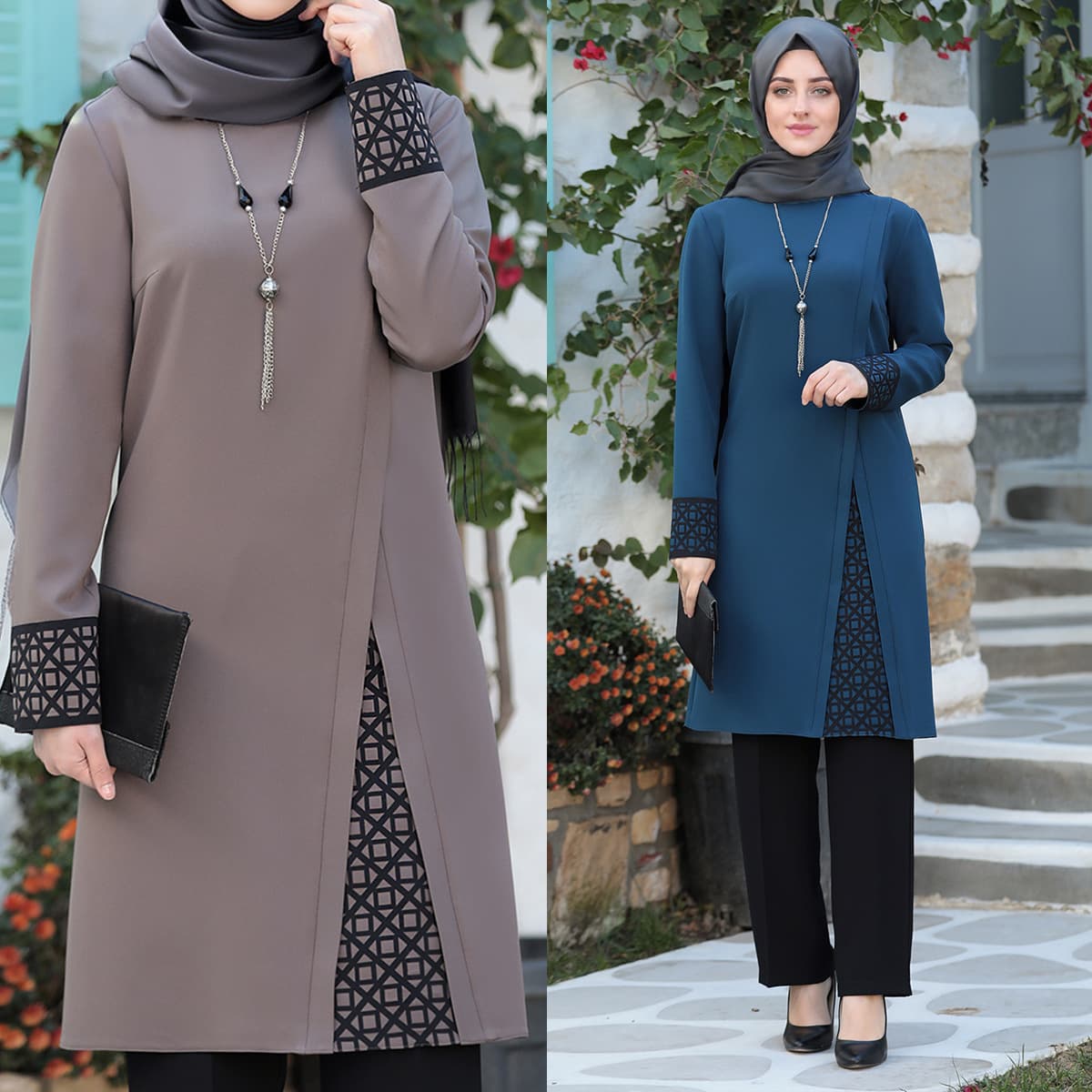 Women's clothing, new Middle Eastern style suit, dubai abaya, two-piece, Muslim clothing, Southeast Asian clothing