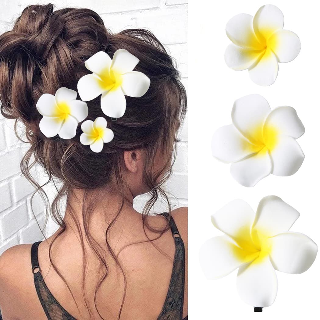 Guanyang cross-border simulation egg flower hairpin beach vacation updo side clip flower hairpin duckbill clip hair accessories