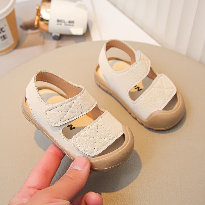 Summer New Anti-Collision Baby Simple Closed-Toe Sandals 1-3 Years Old Infant Walking Soft Sole Boys And Girls Beach