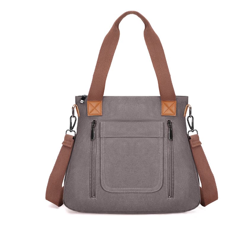 Crossbody Canvas With Zipper Tote Handbag Women Shoulder Bag Blank Versatile Large Capacity