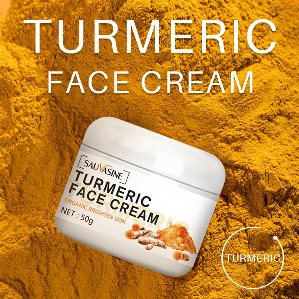 50g,Turmeric Face Cream Turmeric Extract Anti-Aging Fade Fine Lines Nourishes Skin Firms Skin Locks Water Fades Spot Facial Care